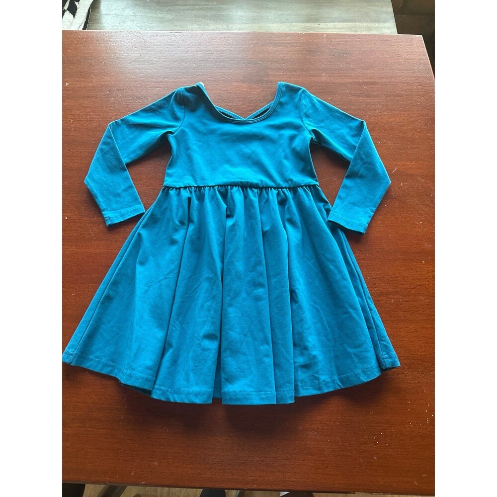 GIRLS STELLE TEAL CROSS BACK DRESS NWOT